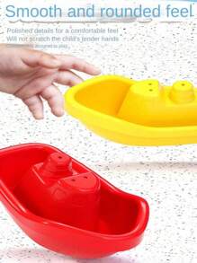 1/3/6 Pcs Random Color Colorful Stackable Bath Boat And Pool Toy, Boat-Shaped Floating Tower Toy, Early Education Intelligence Gift, Water Toy, Outdoor Toy, Indoor Toy, Beach Toy, Outdoor Beach Water Toy,New Year/Christmas/Children's Day/Birthday Gift For Kids, Kids Toys, Toys For Boys And Girls,Suitable For Infant/6 Months And Above