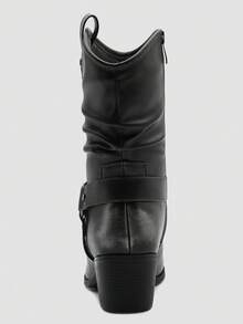 GLOBALWIN Women's Mid Calf The Western Cowgirl Boots Fashion Cowboy Boots For Women Chunky Low Heel Fall Boots Halloween Season - 19yy17 灰色2 - 查看 5