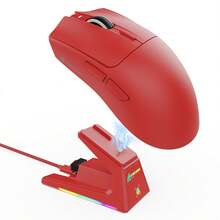ATTACK SHARK X1 无线游戏鼠标带 RGB 充电底座，PAW3395 PRO 传感器高达 40K DPI，53g 超轻三模式电脑鼠标，1KHz 轮询率，5 个可编程按钮，用于 WIN/ - 彩色 - 查看 12