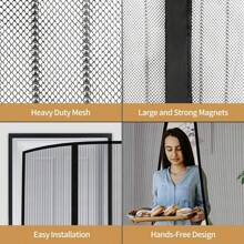 1 pièce Porte moustiquaire magnétique avec fonction de fermeture automatique - Installation facile sans perçage, design rayé élégant, convient pour les portes extérieures et de balcon, comprend plusieurs composants, lavable en machine