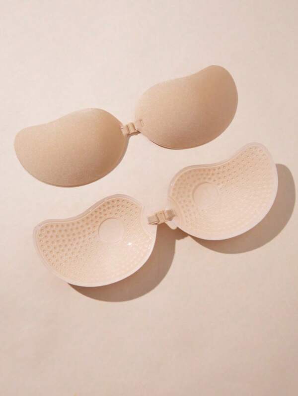 2 Stücke wiederverwendbare Push-Up Klebe-BHs, BH Cups mit unsichtbarem Verschluss vorne, Damen Wäsche und BH Accessoires, geeignet für das Tragen mit Kleidern und Röcken im Sommer