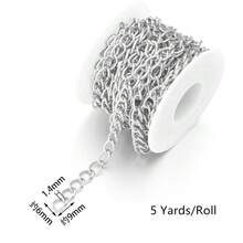 2/5pcs/Roll Aluminum Alloy Multi-Size Cuban Link Chain, Lightweight, Corrosion-Resistant, For Bracelet, Necklace, Earring DIY Jewelry Making - Aluminum Chain - View 26