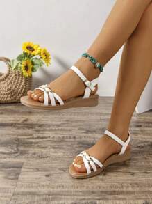 Fashionable Flat Sandals For Teens, Comfortable Strap Leather Sandals, Summer Stylish Footwear, Easily Paired With Casual Outfits, Durable Construction And Soft Material, All-Day Comfort