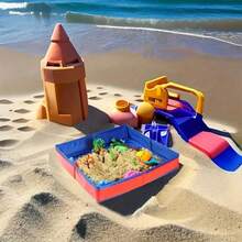 Portable Sensory Sandbox, Foldable Sensory Sand Box Container, Sand & Water Tray, PVC Pet Bathtub, Mobile Folding Water Pool/Swimming Pool, Sand Pit Cleaning, Ideal Holiday & Christmas Gift - Multicolor - View 7