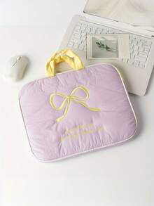 Cute Embroidered Bow Laptop Sleeve Bag, Suitable For 11/13/15 Inch Laptopback To School School Stuff Bag For School Work Laptop Bag For Women Mac Book Case - Multicolor - View 22