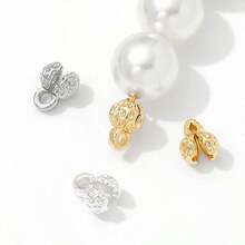 20pcs 4mm 18K Gold Plated Brass Clam Shell Bead Tip Crimp Ends With Loop Crimp Beads For DIY Bracelets Jewelry Making Supplies - 4mm - View 13