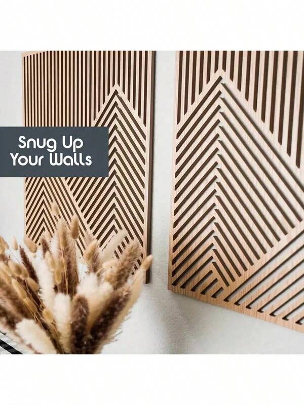 2 Stücke/Set moderne hölzerne Bergwandkunst - abstraktes Wald- und Naturdekoration, minimalistische Deko, geeignet für Wohnzimmer, Schlafzimmer, Bauernhaus, Innenwandbehang aus Holz, geeignet für Valentinstag, Weihnachten, Ostern, Feiertage