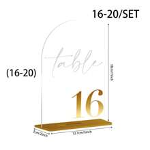Set de 5 soportes acrílicos para números de mesa de boda, números del 1 al 5, del 6 al 10, del 11 al 15, del 16 al 20 (con soportes), tarjetas de números de color dorado de 12,7 x 17,8 cm, letreros gruesos de acrílico con números del 1 al 20, adecuados para recepciones, cumpleaños, aniversarios y decoraciones para fiestas de bodas