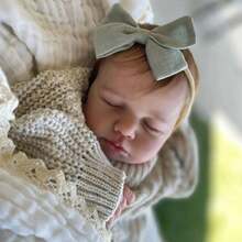 50cm Baby Reborn Doll With 3D-Paint Skin And Visible Veins, Realistic Newborn Asleep Bebe (Cloth Body, Soft Vinyl Limbs) Toy Kids Birthday Gift - 布身睡娃娃 - 查看 4