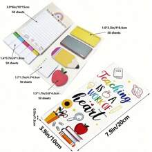 Teaching Is A Spiritual Craft "Sticky Note Paper Set - Colored Self-Adhesive Educational Design, Suitable For Teachers To Use - Including Notebooks, Planners, Pencil Cases, Etc. Ideal School Or Office Supplies, Teacher Gifts, Back To School Season, School Prizes, Birthday Gifts, Party Gifts, Holiday Gifts, Back To School Supplies, Back To School Season Gifts