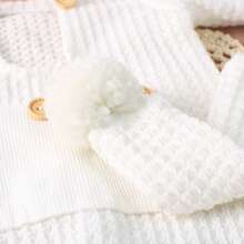 2 pezzi Set di abbigliamento per neonati per servizi fotografici, tutina e cappello lavorati a maglia
