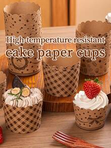 50 قطعة أكواب خبز ورقية صغيرة من الكرافت البني، بطانة ورقية للمافن والكب كيك، غير قابلة للتسرب، للاستخدام مرة واحدة بكميات كبيرة، مناسبة لحفلات الزفاف وعيد الميلاد والتخرج والحلويات