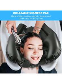 1/2 piezas - Recipiente inflable para shampoo, bandeja inflable para lavar el cabello para el lavabo y la mesita de noche - Recipiente cómodo y portátil para enjuagar sin derrames - Lavabo para cortes de pelo y coloración en casa para ancianos, niños, postrados en cama y discapacitados, lavabo para lavar el cabello liviano