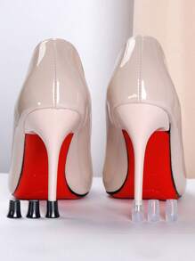 2 paires de protecteurs de talons hauts en silicone - anti-dérapant, réduction du bruit, design fin, noir + transparent