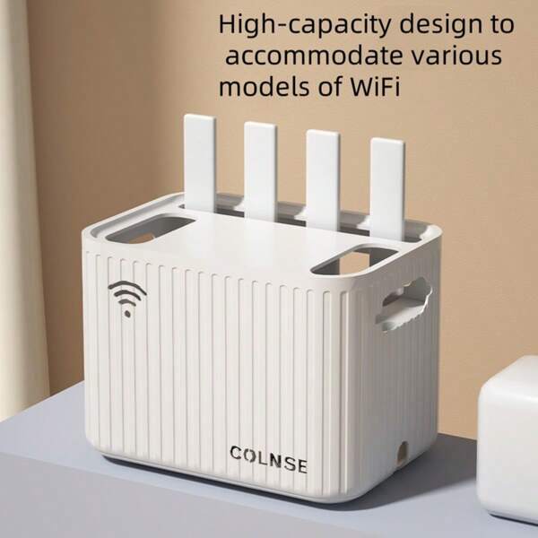1pc Multi-Color Large Capacity WiFi Storage Box, Suitable For Various Models, Simple And Fashionable Style, High-Quality Material, Multi-Layered Design, With WiFi Logo Details, Combining Storage And Tech Aesthetics, Suitable For Home And Office Indoor Scenarios