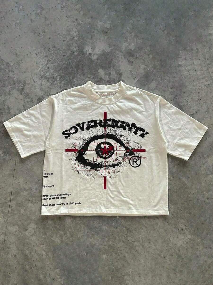 100% Cotton, Eye Targeted Printed T-Shirt, Suitable For Daily Wear, Essential For Easy Summer Outfits, Perfect Gift, Comfortable Short Sleeved Outdoor Holiday Sports, Gift T-Shirt, Holiday Gift