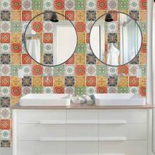 1 Roll Bohemian Tile Sticker Roll Self-Adhesive Waterproof And Oil Resistant Wallpaper, Suitable For Upgrading Kitchen, Bathroom, Cabinet And TV Walls, Made Of Vinyl Material, Randomly Matched With Patterns, Easy To Apply And Remove, Kitchen Wall Decoration | Artistic Wallpaper Design