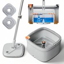 Mop And Bucket Set Easytouse Spin Mop With Separate Dirty Water System DeepCleaning Mops For Floors Ideal For Home Kitchen Bathroom - 2 - View 2