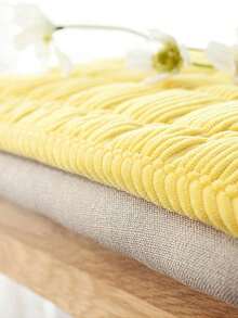 1pc Corduroy Chair Seat Cushion Cover, Reusable And Washable, Suitable For All Seasons - Navy Blue - View 4