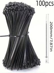 300 Stücke schwarze Nylon-Kabelbinder, verstellbar, selbstsichernd, wasserdicht und rutschfest, 3,94/5,91/7,87 Zoll, geeignet für den Außenbereich, Kabel-, Garten- und Haushaltsbündelung, sicherer Reißverschluss, verstellbarer Riemen, Kunststoff