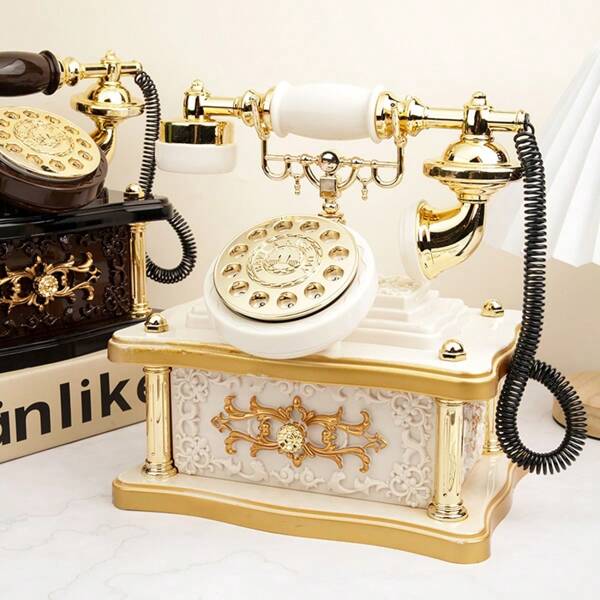 1 pièce Boîte à musique vintage de style européen, boîte à musique nostalgique rétro de téléphone ancien, ornement, cadeau d'anniversaire pour petit ami, sans pile requise