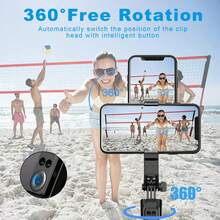 Auto Face Tracking Tripod 360° Rotation - Auto Tracking Phone Holder With Remote, Smart Shooting Phone Stand Moving Tripod For Phone Content Creator Essentials For Video Vlog Live Stream, No App - Black - View 9