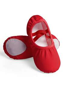 Daydance Women Ballet Shoes Soft Sole Ballet Dance Slippers Practise Ballerina Shoes Dance Shoes - Red - View 7