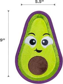 Outward Hound Skinz Durable Squeaky Dog Toy With Two Layers, Avocado, Green, Medium - 酪梨 - 查看 3