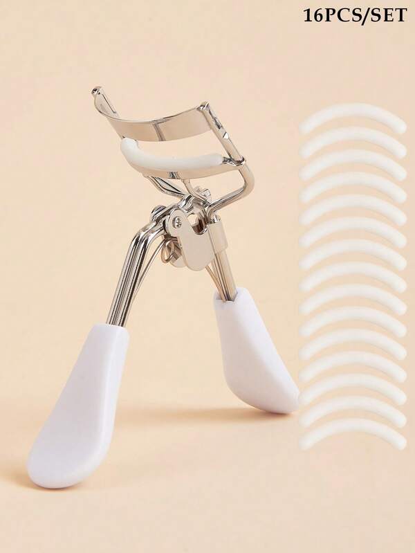 Replaceable Set, 1 High-Quality Eyelash Curler + 15 Replaceable Eyelash Curler Pads, One-Time Solution For Eyelash Issues, No Need To Buy Repeatedly, Delicate Manual Eyelash Curler, Easily Curl Lashes, Suitable For Home And Business Use, Also Suitable For Business Distribution, Wedding Gift, Christmas Gift