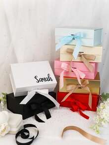 1pc Customized Name Gift Box, Personalized Text Wedding Gift Box, Personalized Magnetic Folding Storage Box, Bridesmaid Gift Box, Personalized Wedding Gift Box (Including Bridesmaid Gift Box), Can Design Your Own Birthday Empty Gift Box, Mother's Day, Birthday, Father's Day, Graduation Ceremony, Wedding, Family, Office, Unique Gift - Multicolor - View 2