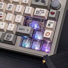 Juego de 10 teclas complementarias en rojo/rosa/azul para teclados mecánicos con teclas Espacio y Esc. - Multicolor - Ver 5