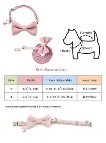 1 Set rosa Schleife Haustier-Geschirr & Leine - Fluchtschutz, atmungsaktives Mesh, verstellbar für Katzen/Hunde/Kaninchen - süßes und bequemes Accessoire