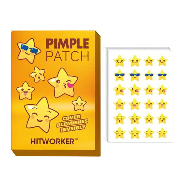 120pcs Yellow Star Face Makeup Stickers, Party Decorations, Essential For Friends Gathering