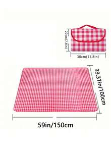 1pc Extra Large Thick Waterproof Picnic Mat, Outdoor Foldable Waterproof Picnic Blanket, Portable Picnic Mat Suitable For Family, Friends Camping Picnics, Outdoor Picnic Rug, Super Large Portable Sand-Proof Waterproof Mat, Lightweight And Portable, Suitable For Grass, Beach, Travel, Camping, Concerts, Comes With Carry Bag - Red - View 3