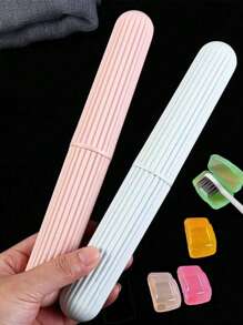 8/7/5/4/2/1pc Travel Toothbrush Case, Toothbrush Outdoor Storage Box, Travel Toiletries Storage, Storage Dust Box, Bathroom Accessories, Toiletries Tools, Beach Travel Essentials, Holiday Essentials School Supplies Travel Essentials Women's College Dormitory Travel Accessories Vacation Summer Back To School