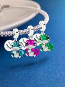 1 PC Silver PlatedLove Lizard Pendant Charm Pendant Ball Suitable For Bracelets DIY Women's Jewelry