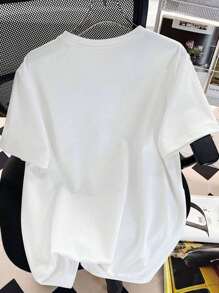 Camiseta de algodón con estampado casual de moda para mujer