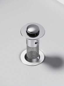 1 szt. Filtr wyłapujący włosy, wyskakujący korek odpływowy do zlewu łazienkowego z pułapką na włosy, korek sitkowy do zlewu ze stali nierdzewnej, chromowany, pasuje do otworu odpływowego o średnicy 3,4-4,0 cm, sprawdź rozmiar swojego odpływu! Powrót do szkoły