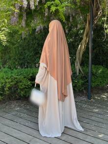 1 chiếc khăn trùm đầu dài Hijab Khimar dành cho nữ, thời trang ngọt ngào và nhẹ nhàng, sang trọng, thanh lịch, phù hợp cho trang phục cầu nguyện ngoài trời hàng ngày, khăn choàng Abaya dành cho nữ dùng để mặc - Mũ trùm đầu dài - Xem 21