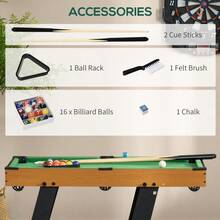 Soozier 38 Foldable Billiards Tabletop Game Pool Table Set Fun For The Whole Family With Easy Folding For Storage Balls Cues Chalk Brush For Game Room Man Cave - Green1 - View 4