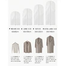 1 pieza Bolsa protectora para ropa a prueba de polvo y humedad, funda transparente para traje/chaqueta de plumas, bolsa colgante de almacenamiento para armario doméstico - Blanco - Ver 6