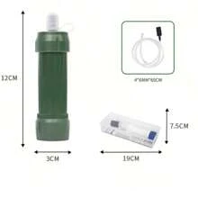 Ein Set persönlicher Outdoor-Wasserfilter, 4000 L Aktivkohle-Wasserfilterstrohhalm für Outdoor-Überlebensausrüstung, Outdoor-Wasserfilter entfernt 99,99% der Bakterien, Notfall-Wasserklärer