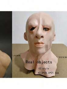 Máscara de cabeza completa con arrugas para hombre y mujer mayor, máscara facial de diablo para abuelo o abuela, suministros novedosos para fiestas de cosplay