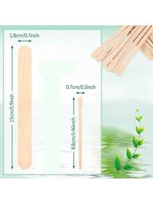 200/100/50/10支木质脱毛棒组合一次性脱毛刮刀蜡棒冰淇淋棒木质面部眉毛面部脱毛刮刀美容工具，男女适用