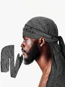 1pc Men's Turban Hat Printed Wigs Durag Biker Headwrap Pirate Hats Cap For Men Hair Accessories Long Tail Straps Bandanas Pirate Hat Pirate Costume - Pirate Hat - View 11