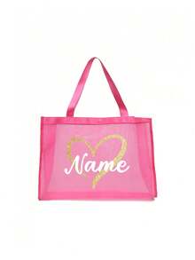 1pc Customized Mesh Tote Bag Your Own Design,Personalized Design (Name,Logo,Text) Foldable Large Capacity Lightweight Stylish Personalized Tote Bag Shoulder Bag Casual Shopping Bag Tote Bags Initial Classic Present Bag Personalized For Wedding Birthday Beach Holiday ,Use Tt Yourself Or Give Gifts To Others For Friends Mom Teachers Large Capacity Bag For Women Letter Portable,All-Purpose,Large Capacity,Versatile,Multifunction,Colorful,Cute,Adorable,Contracted,Funny,Kawaii,Y2K,Minimalist,Commuting,Business Casual,Basics,Custom,Personalized,Unique,Customized,Ideal Gifts For Him,Ideal Gifts For Her,Her,Family,Friends,Girlfriend,For Anniversaries,For Birthdays,For Holiday/ Vacation,For Outdoors/Outings/Travel/Hiking/Stadium/Sports/Climbing,For Business/Commute/Work/Office - Multicolor - View 10