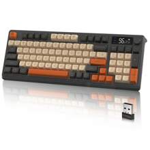 M96 Wireless Gaming Keyboard, Knob Control Bluetooth/2.4G Wireless, Mechanical Feeling, RGB LED Backlit With Display Screen, PBT Keycap, 3000mAh, US Layout Compatible With Win/