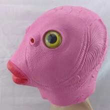 1 pieza Máscara de fiesta de cabeza de pez divertida, accesorio decorativo de cabeza, cubierta de cabeza de animal, máscara de cabeza de pez divertida, máscara de cabeza de pez verde, máscara de Halloween divertida para fiesta, decoraciones y suministros para fiestas