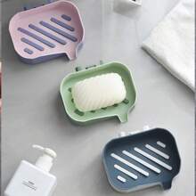 2pcs/1pc Wall-Mounted Soap Bar. Household Bathroom Storage Rack With Drainage. Household Soap Bar, No Need To Drill Holes, With A Drain Rack. High-End New Soap Stand In The Bathroom. Double-Layer Storage Rack In The Bathroom. Back To School