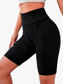 Biker Short Levanta Glúteos con Textura de Panal – Disponible en Varios Colores - Negro - Ver 2